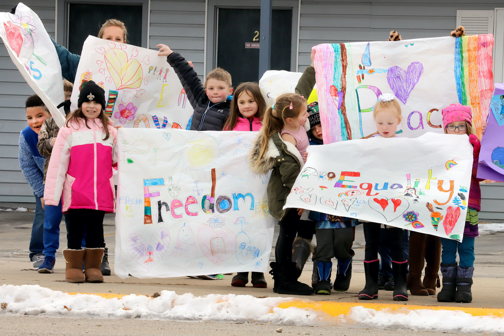 Hamilton first graders celebrate Martin Luther King Day sharing "love and kindness"